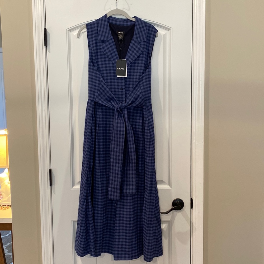 NWT DKNY gingham dress 14